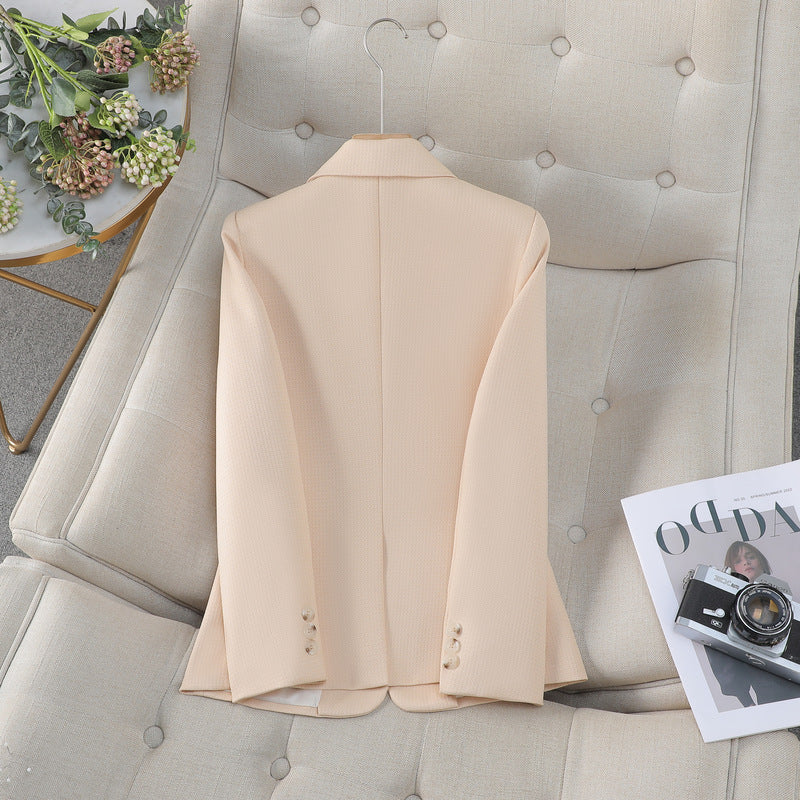 Autumn Winter Small Suit Top with 3D Effect and Pockets for Women