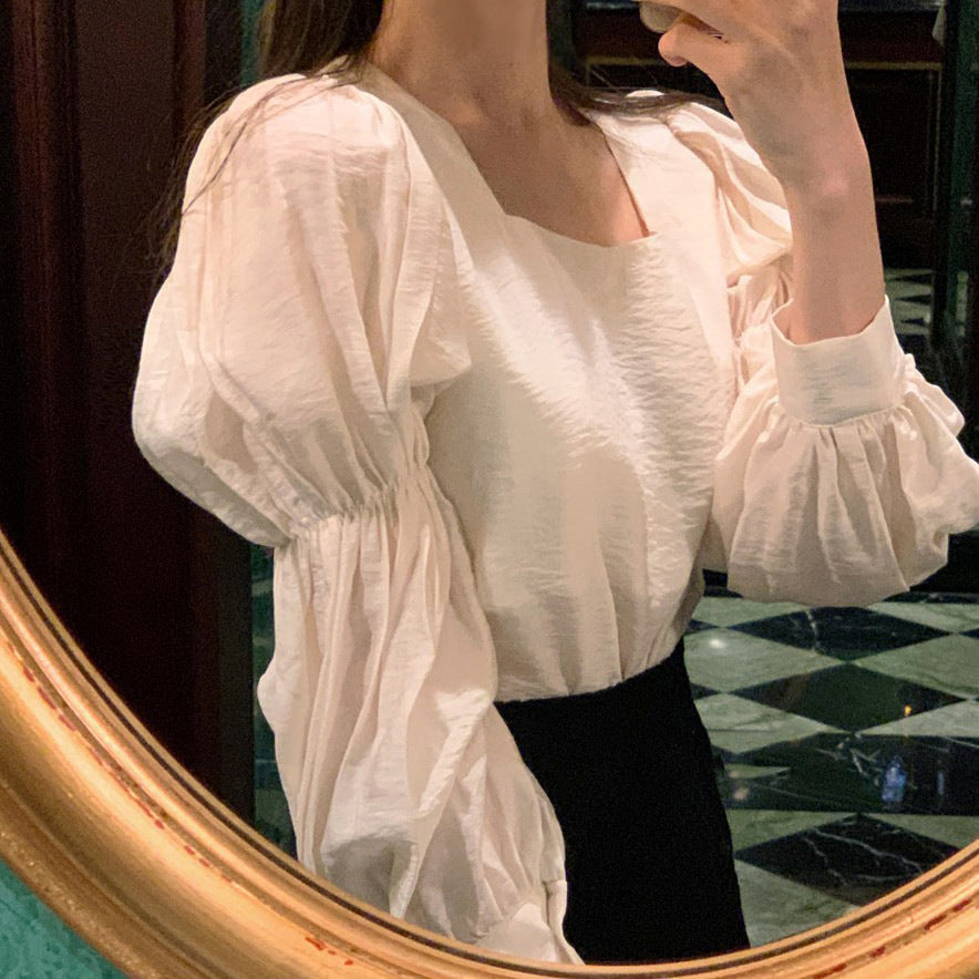 Ladies Puff Sleeve Blouse Age-reducing Shirt