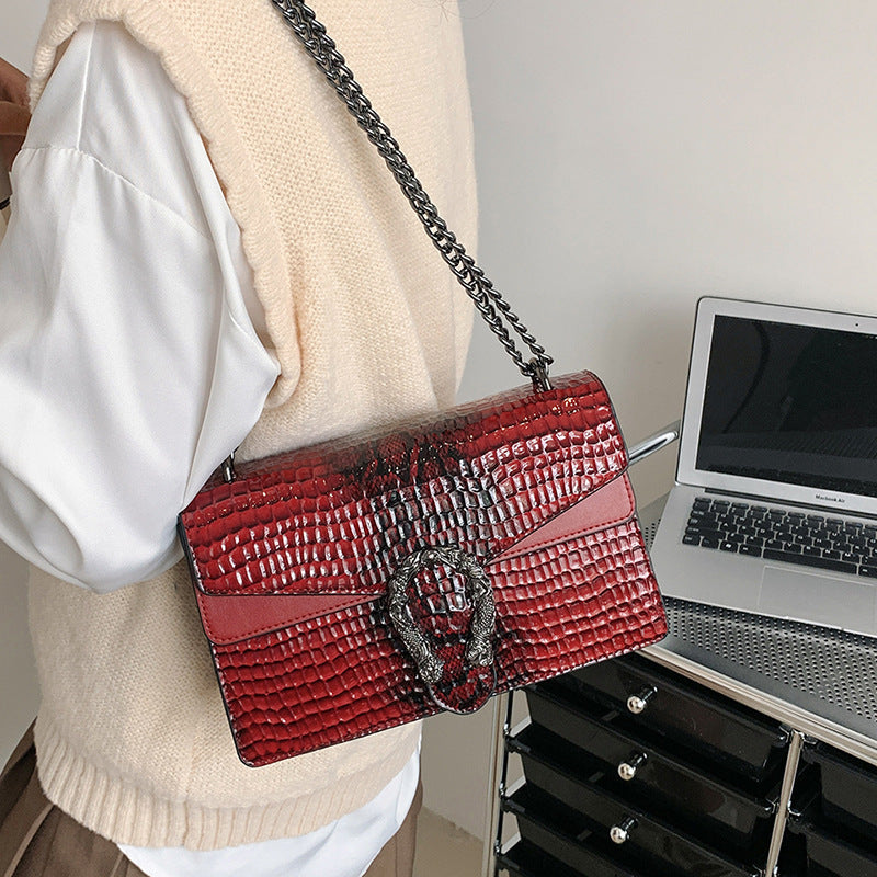Women's PU Leather Chain Shoulder Messenger Bag 26cm