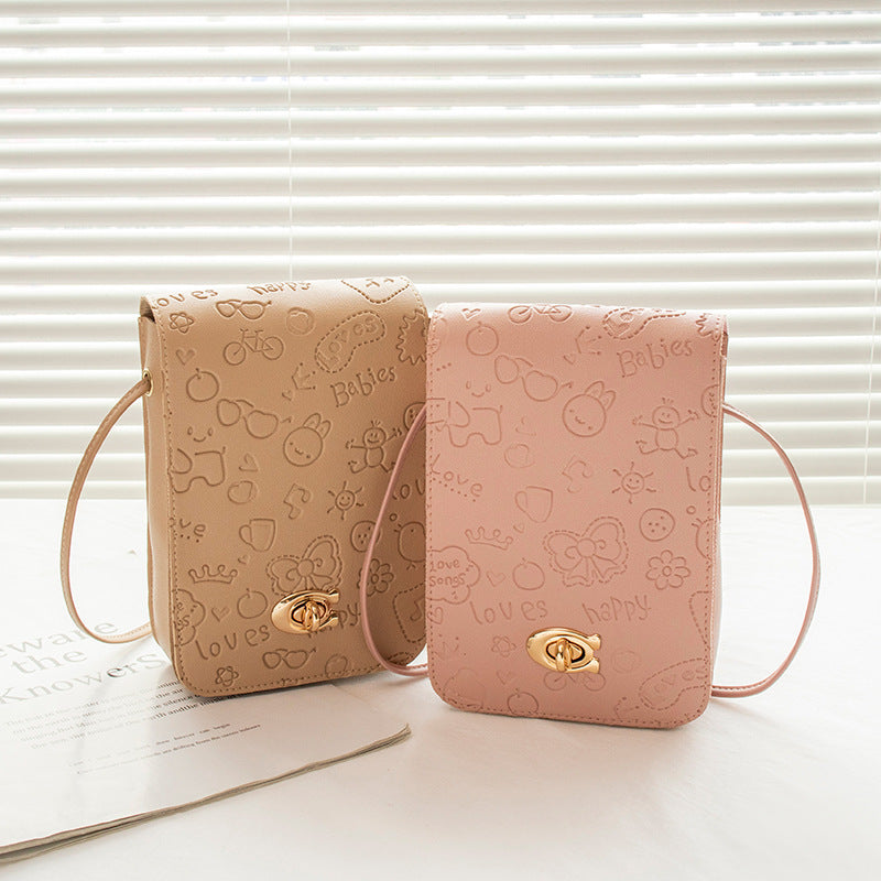 Sweet One Shoulder Small Printed Ladies Phone Bag