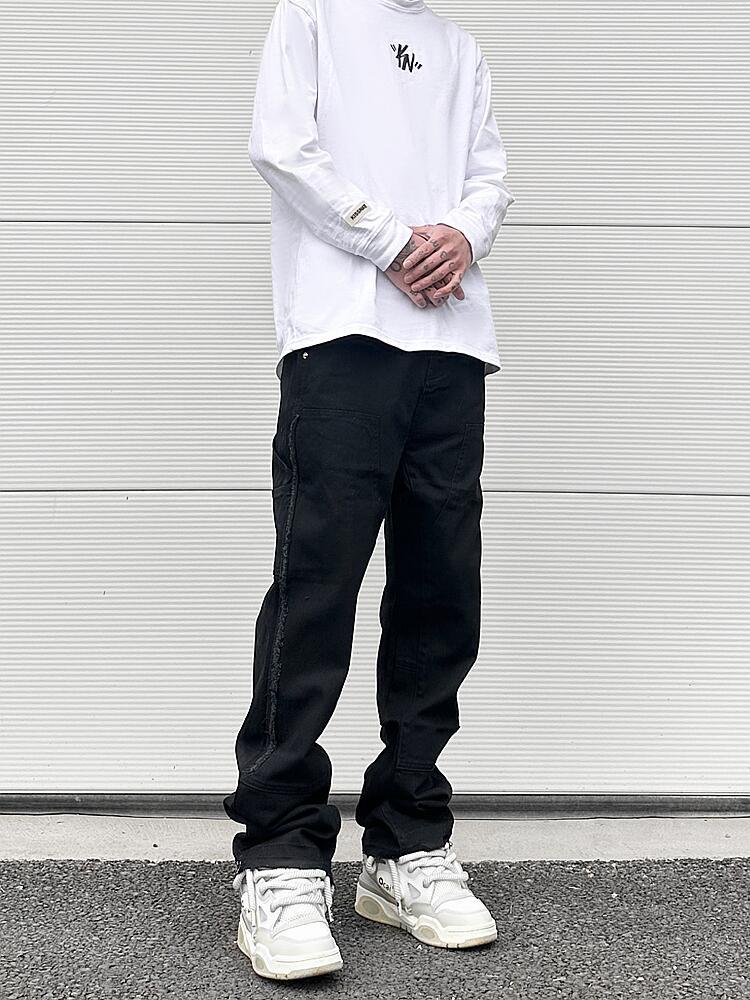 Jean coupe droite noir et blanc pour homme High Street