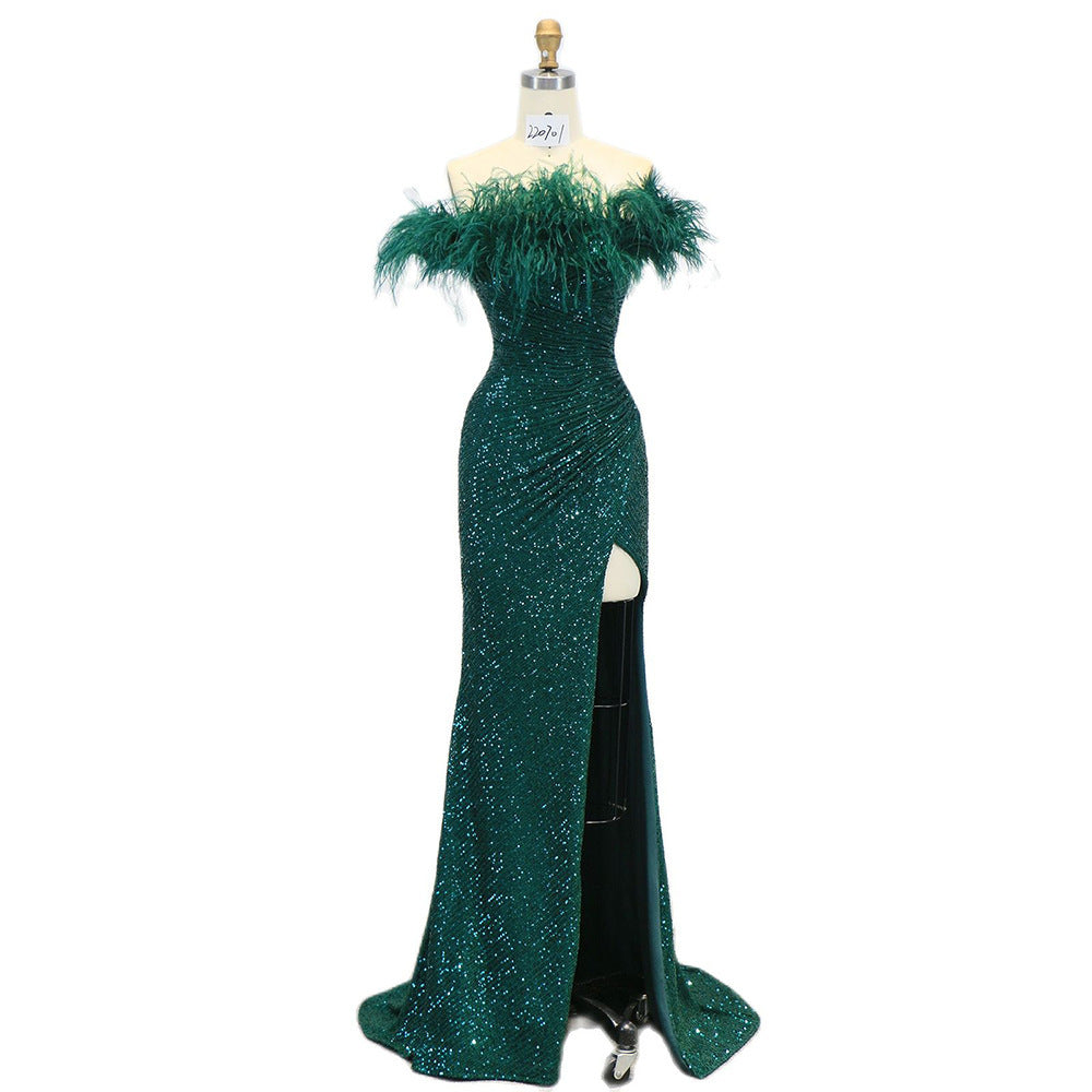 High-End Shiny Heavy Evening Dress