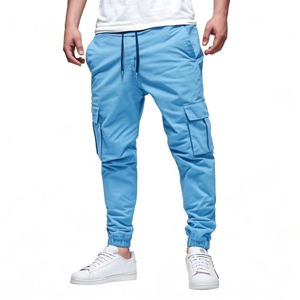 Men's Multi-Pocket Drawstring Japanese Leisure Overalls Cotton