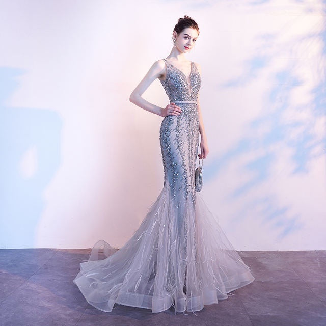 Robe de soirée sirène pour femme, disponible en plusieurs couleurs et tailles