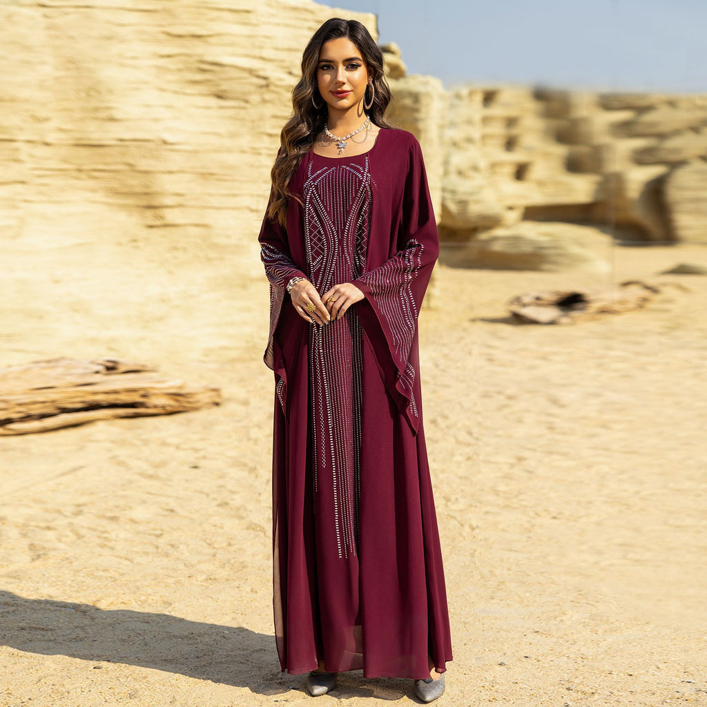 Plus Size Long Swing Robe Dress for Women Middle East Style