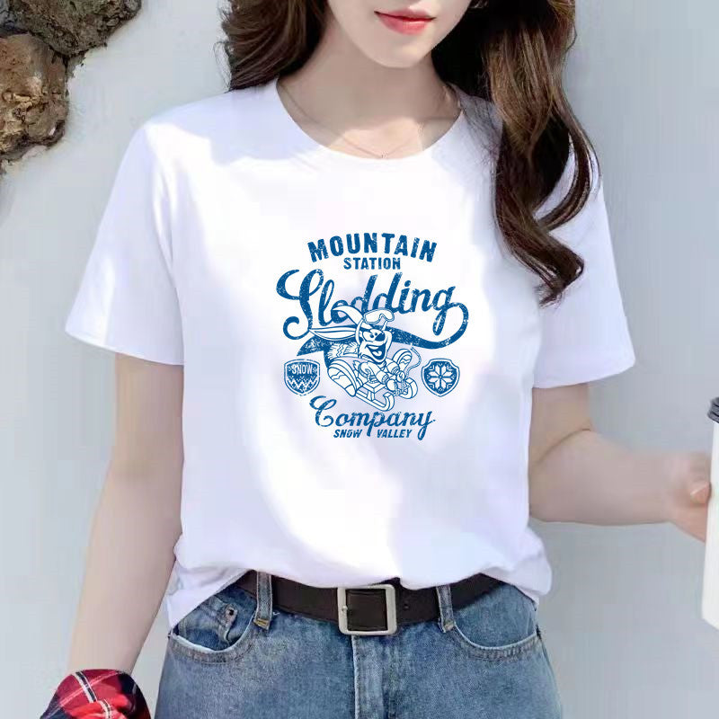 T-shirt blanc en coton à manches courtes coupe ample pour femme