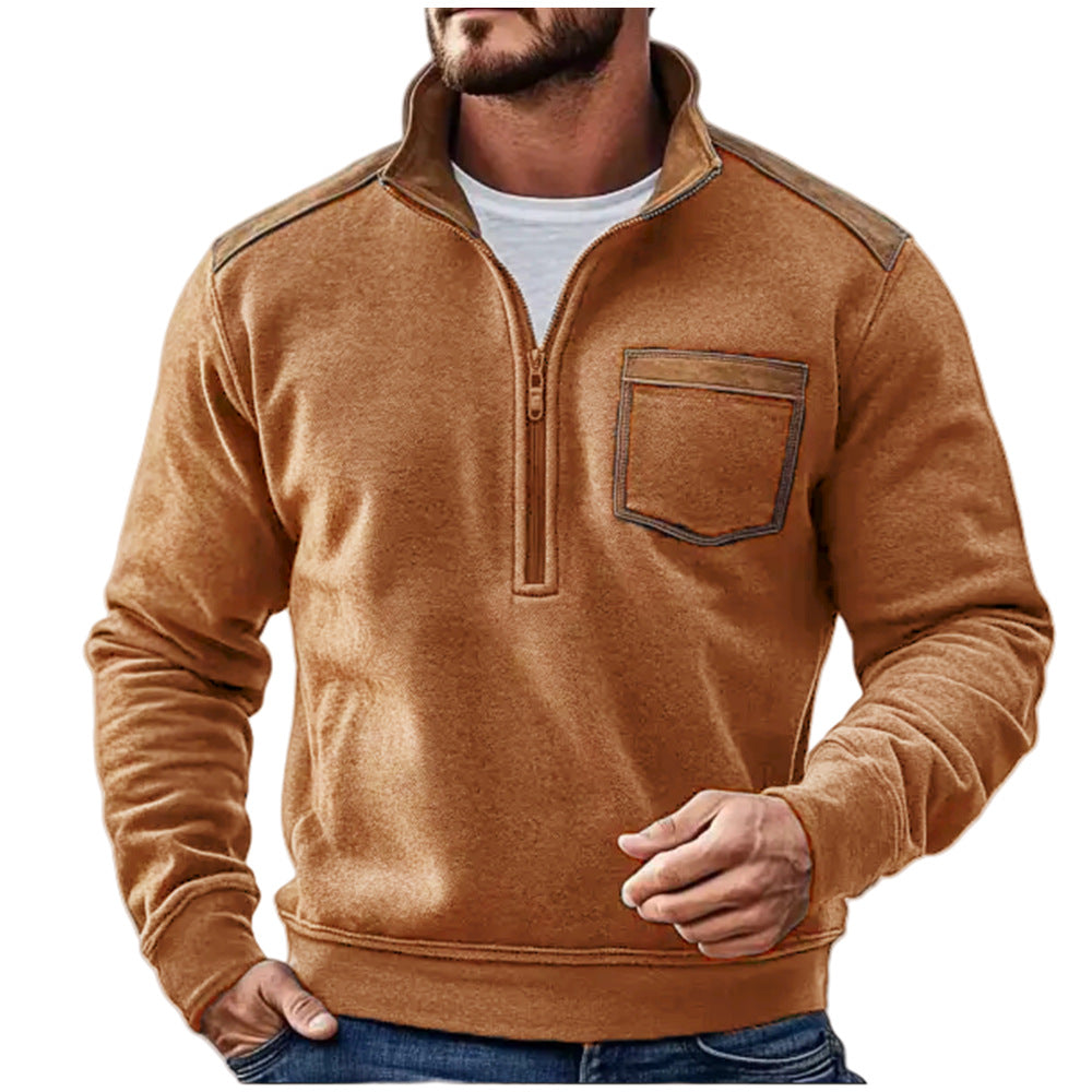 Manteau pull en molleton zippé décontracté pour hommes