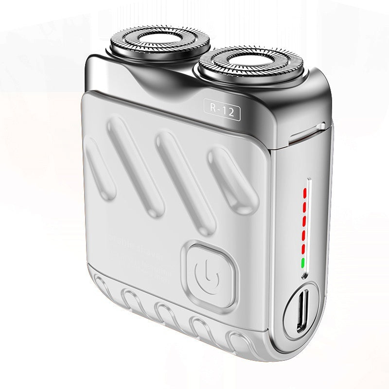 Rasoir électrique rotatif portatif à double anneau rechargeable de poche pour hommes