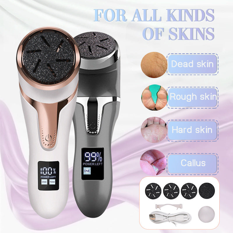 LCD Digital Electric Foot Scrubber Vacuum Cleaner for Pedicure Exfoliating