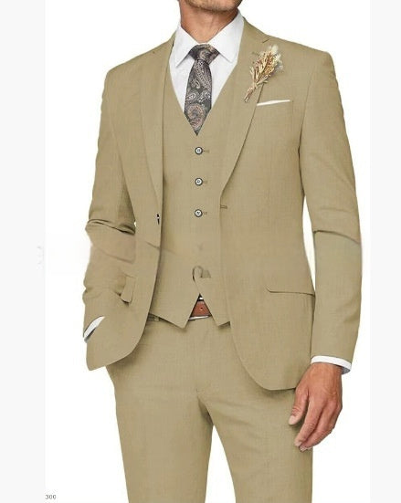 Ensemble de costume trois pièces décontracté ajusté pour homme
