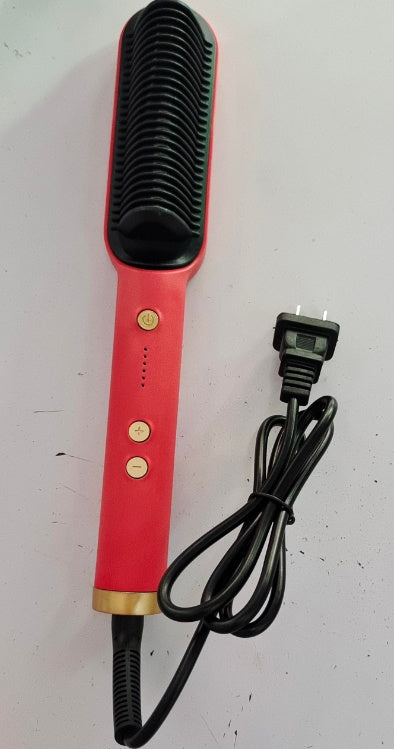 2-in-1 Electric Hair Straightener & Hot Comb with Negative Ion Curling Tong