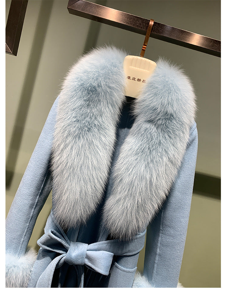 Winter Warm Lace-up Long Woolen Coat