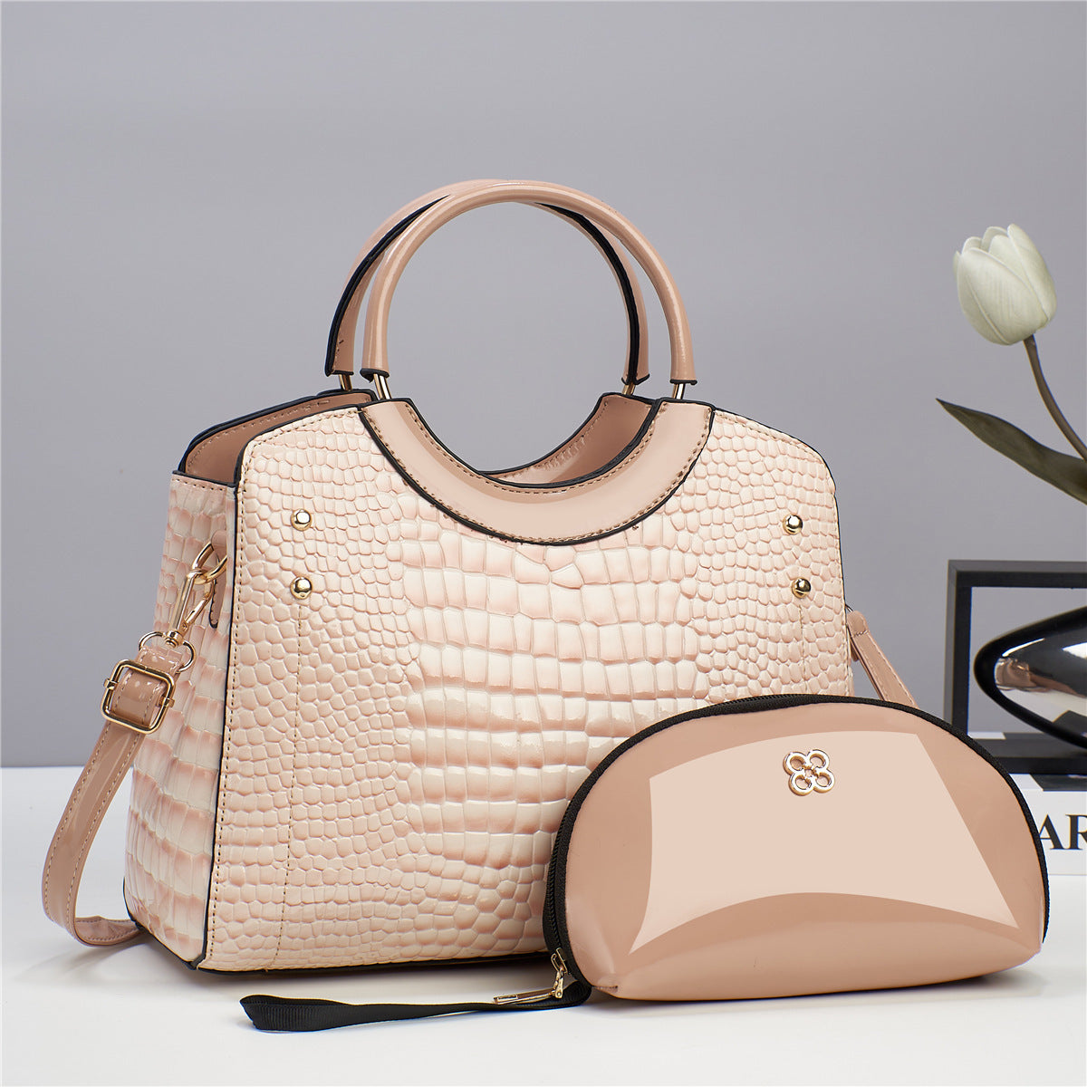 Trendy Mother & Child PU Crossbody Shoulder Bag with Chain Lock