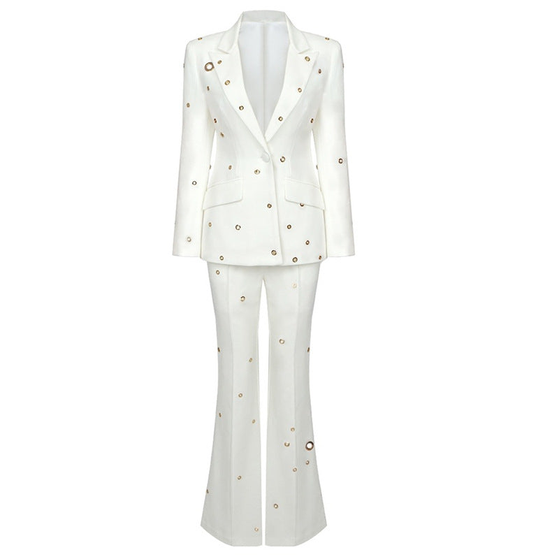 Ensemble tailleur Aura pour femme – Couleur unie, polyester, Tailles S-XL