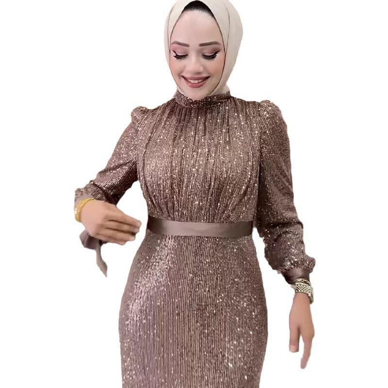 Autumn Solid Color Long Sleeve Loose for Muslim Women