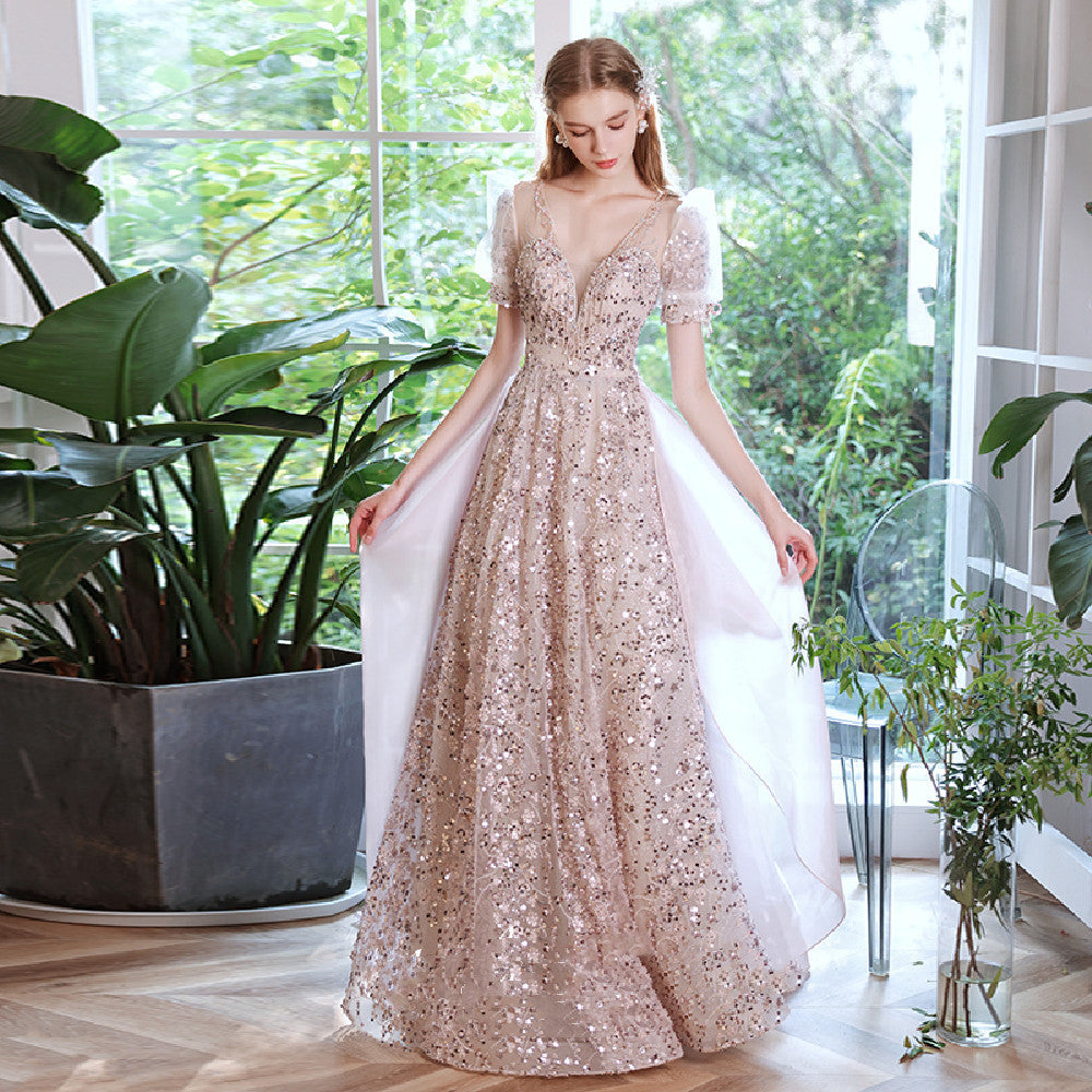 New Bride Pink Strap Cocktail Dress Middle-Waisted Polyester