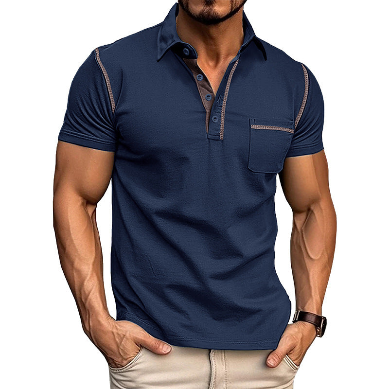 Men's Summer Slim Fit Quick-Dry Short-Sleeve Polo Shirt Navy White Black Khaki Army Green Wine Red