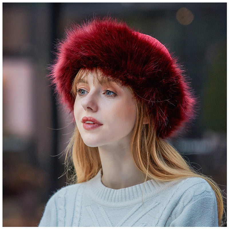 Yurt Style Plus Velvet Fox Fur Hat - One Size, Multiple Colors