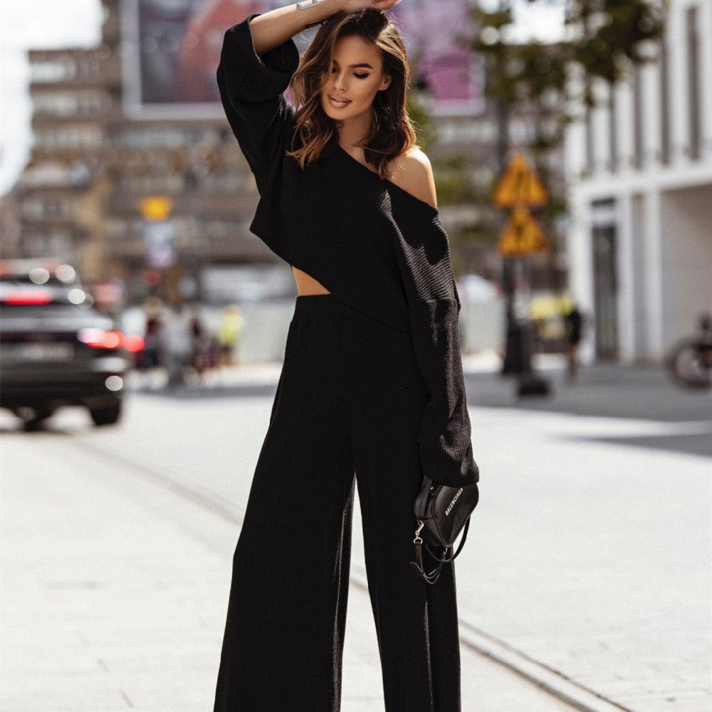 Women's Loose Solid Color Long-sleeved Suit