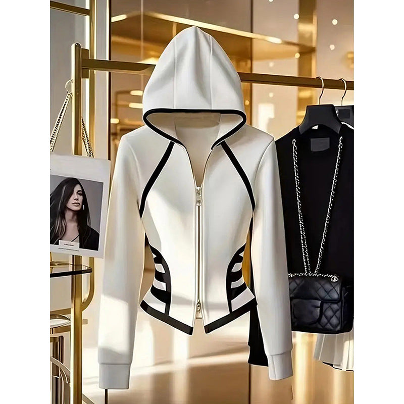 Slim Fit White Slimming Top Long Sleeve Polyester