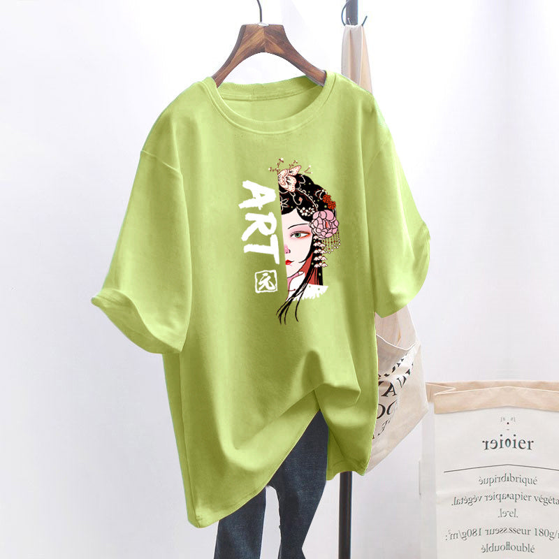 T-shirt ample à manches courtes pour femmes grandes tailles