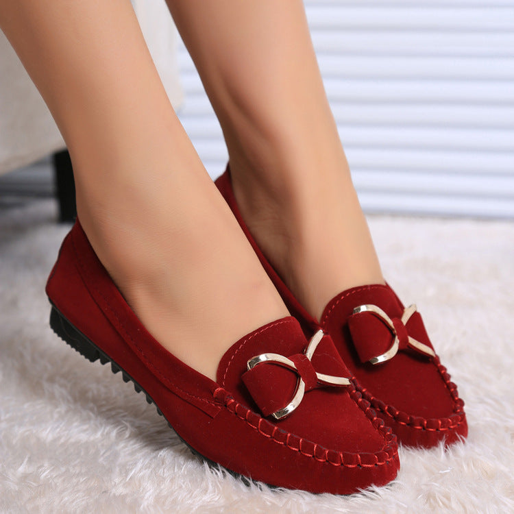 Mocassins plats décontractés pour femme avec nœud papillon