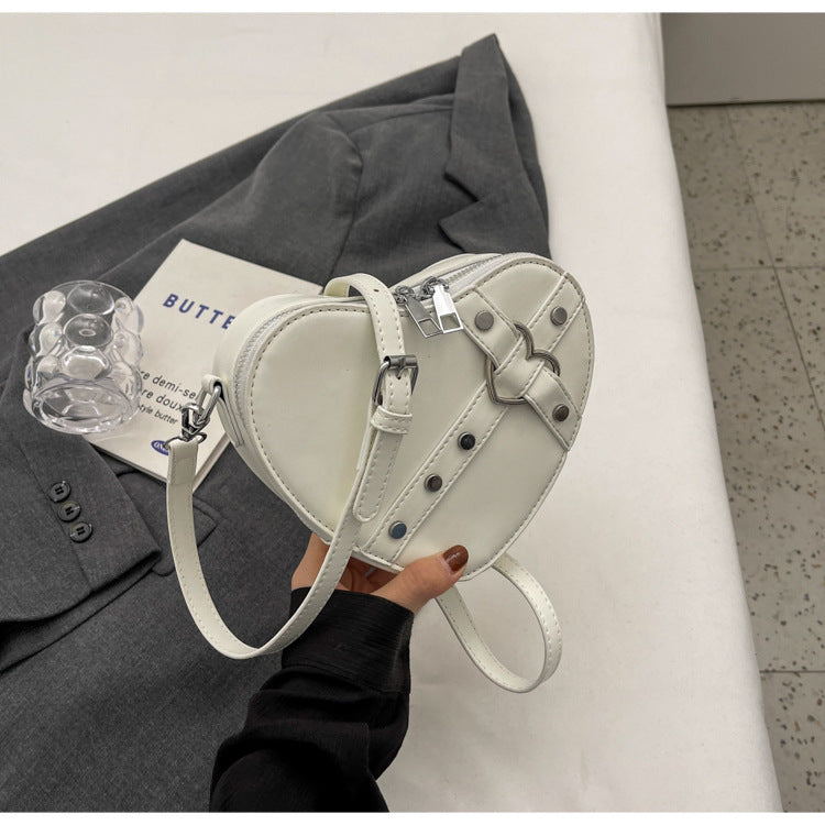 Cute Fashionable Heart-Shaped PU Shoulder Messenger Bag - Spring Trend