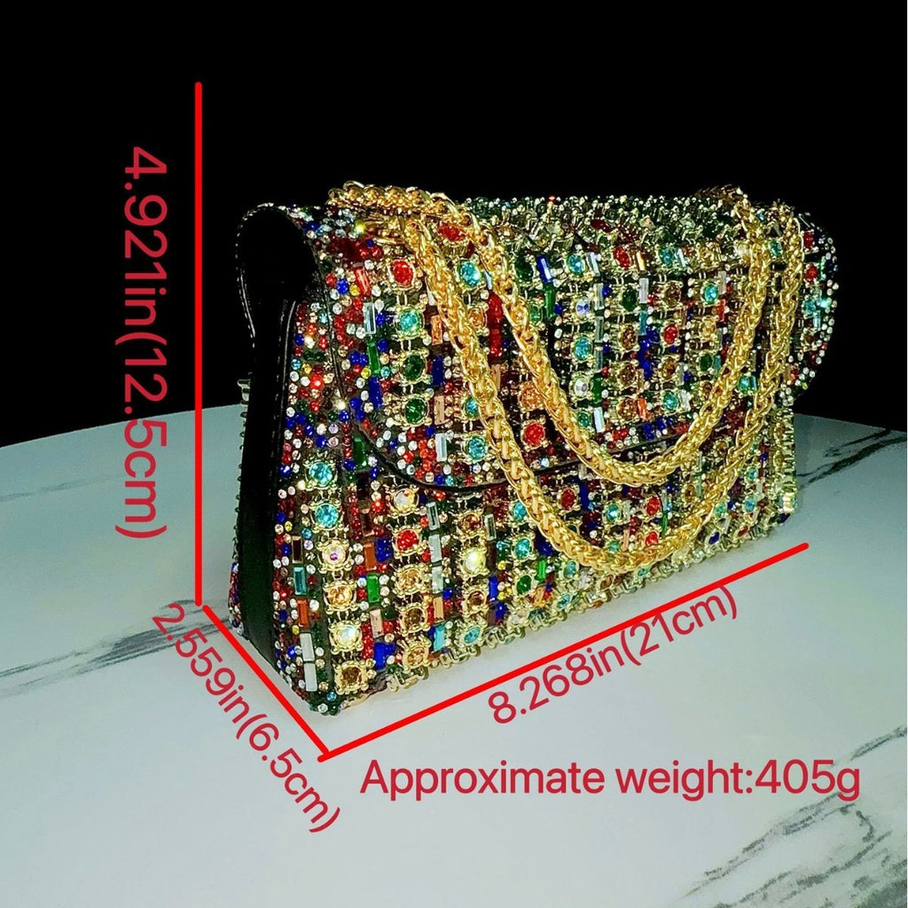 Full Diamond Handbag European American Retro Polyester