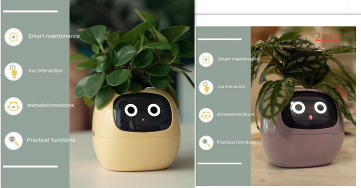 Smart Planter with 7 Sensors & AI Chips for Easy, Fun Plant Care – Over 49 Expressions