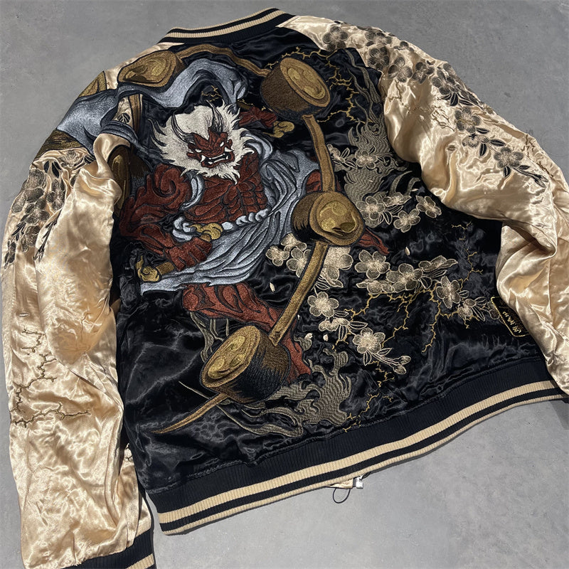 Men's Fashion Gold Embroidery Double-Sided Jacket