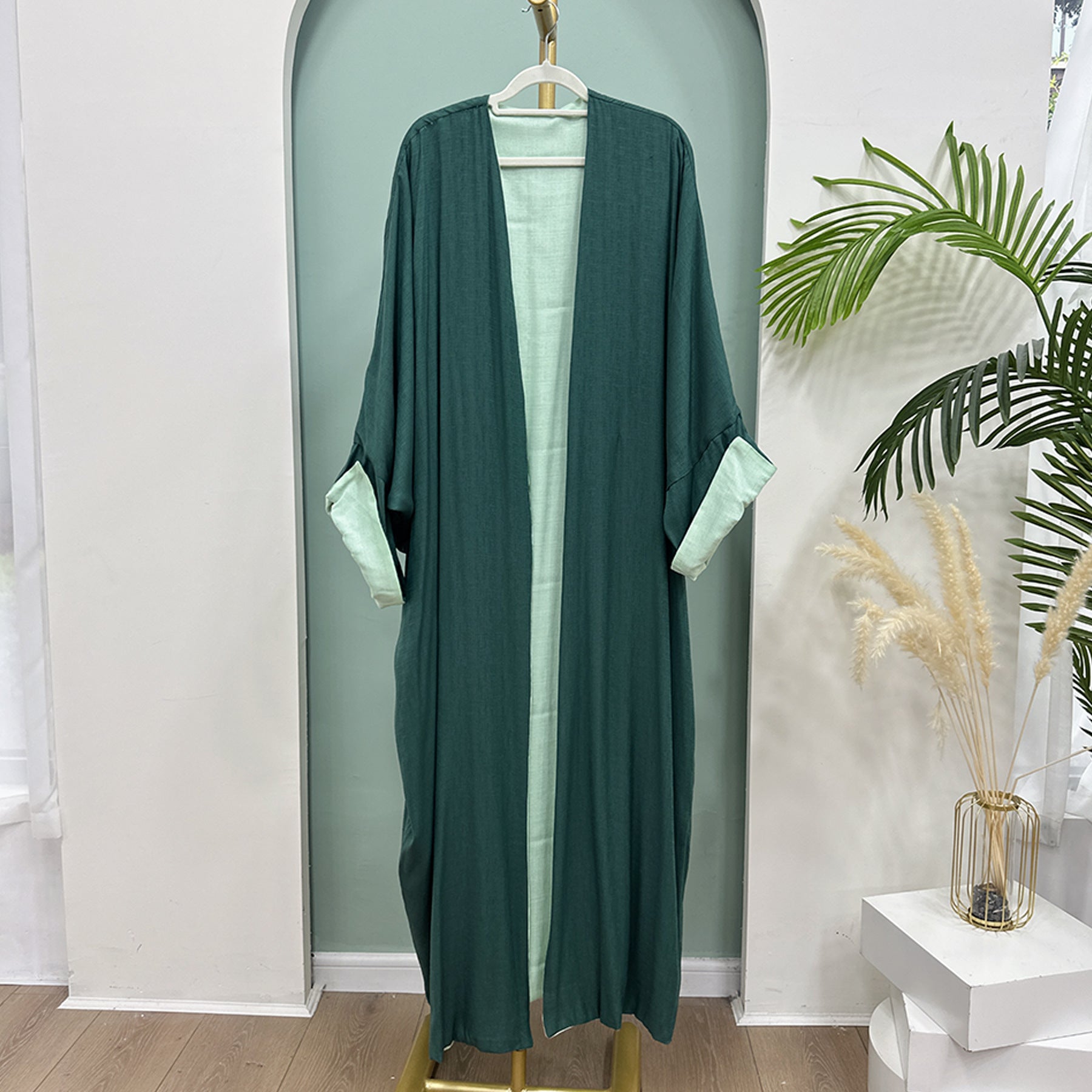Dubai Turkey Double-Sided Wearable Cardigan Robe in Viscose Fiber