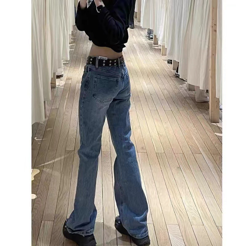 Slim Fit Low Waist Denim Jeans Long Pants