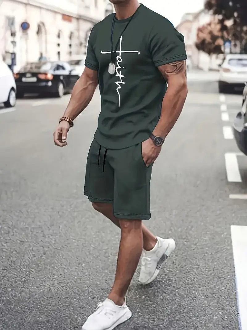 Casual Sports Short Sleeve 3d Digital Printing Design Two-piece Set