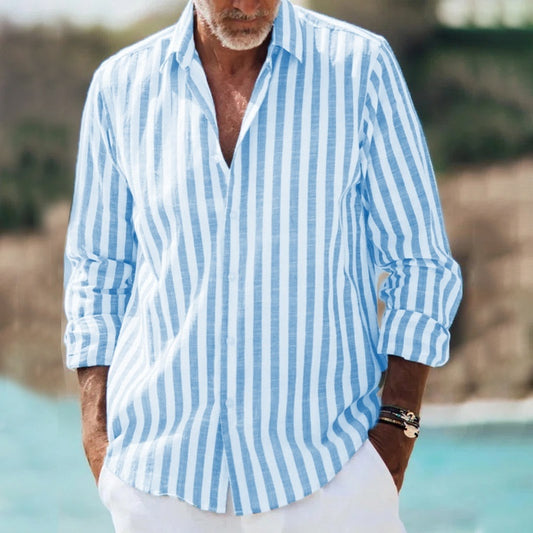 3D Printed Loose Long Sleeve Lapel Plaid Shirt