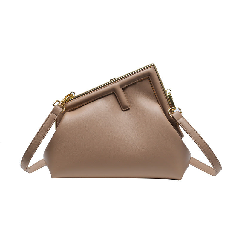 Irregular Textured One-Shoulder Bag - Medium Soft PU, 14x20x8cm