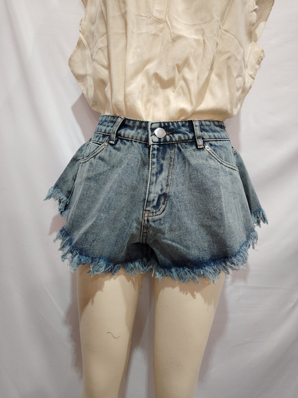 High Waist Loose Tassel Denim Shorts for Women