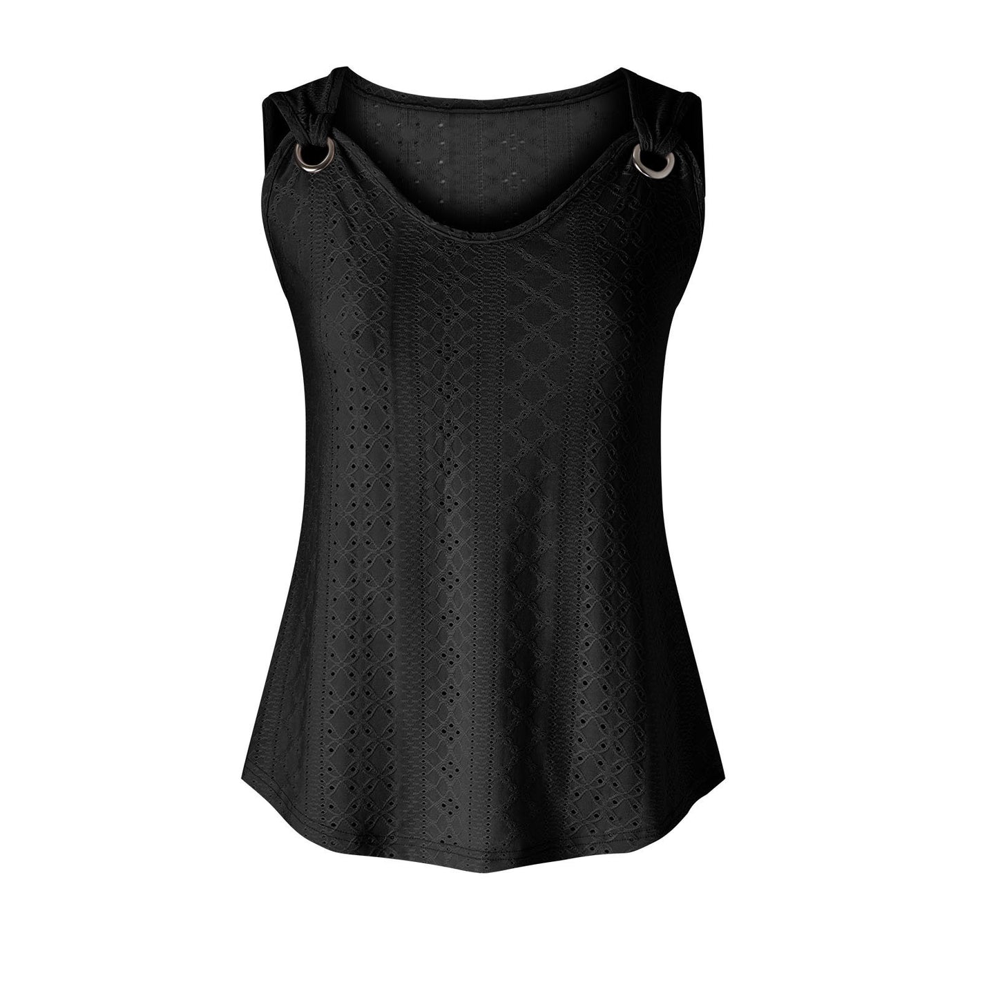 Women's Solid Color And V-neck Sleeveless Vest T-shirt