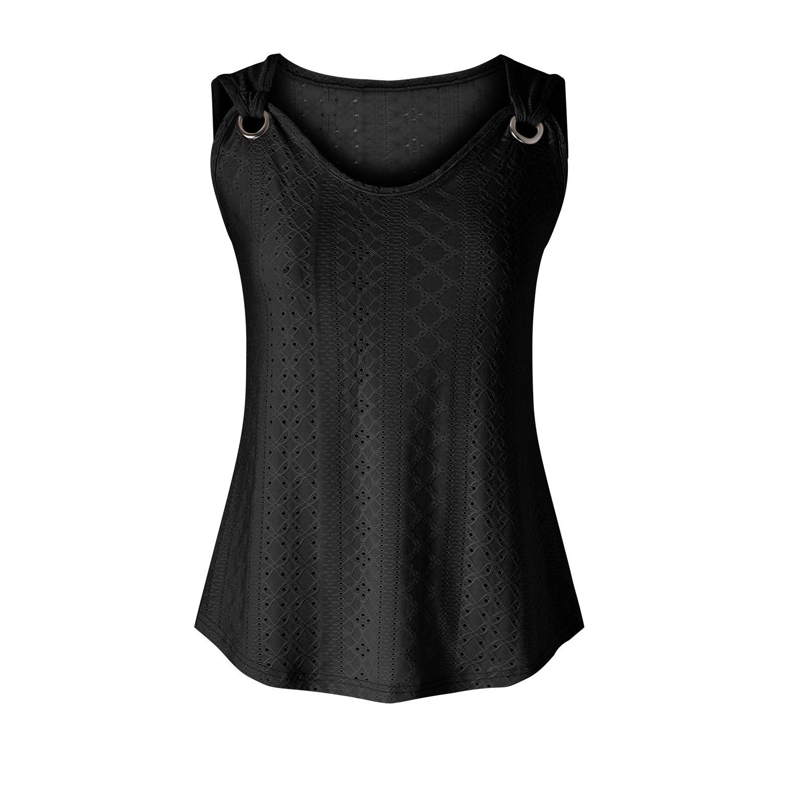 T-Shirt Gilet Femme Col V Sans Manches Couleur Unie