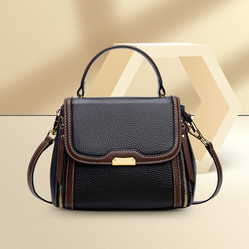 Sac à bandoulière en cuir de vachette pour femme polyvalent