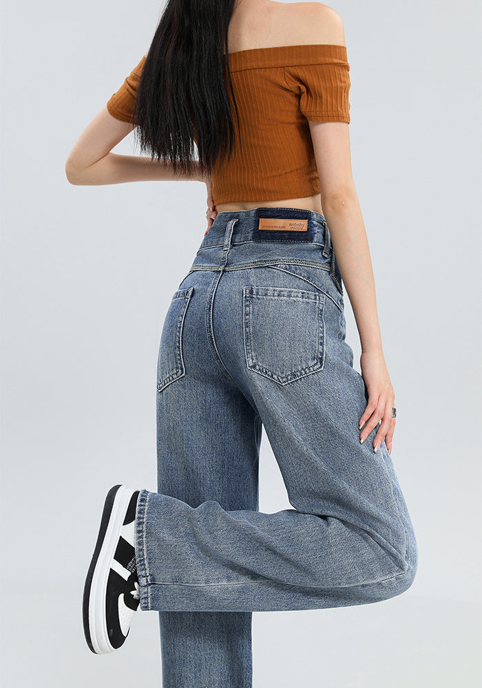 Wide Leg High Waist Denim Jeans for Women