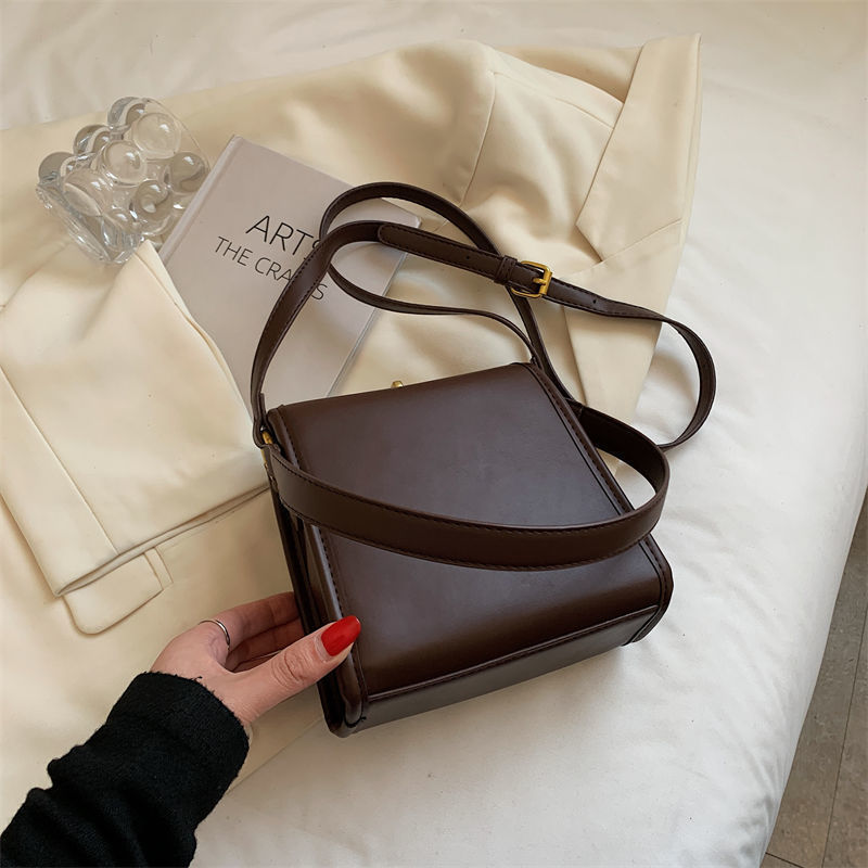 Retro Fashion PU Satchel Bag for Women 17x16x8cm