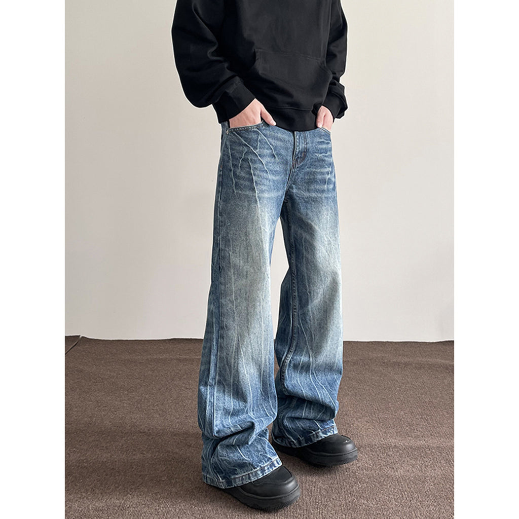Jean droit taille mi-haute bleu American Retro