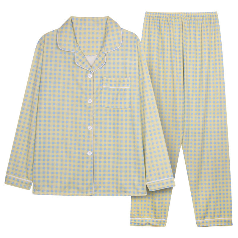 Pyjama femme, cardigan à manches longues et col à revers, ensemble deux pièces, grandes tailles