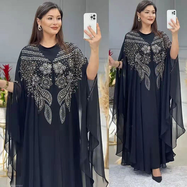 Plus Size Muslim Robe Long Dress Saudi Style European American Gown