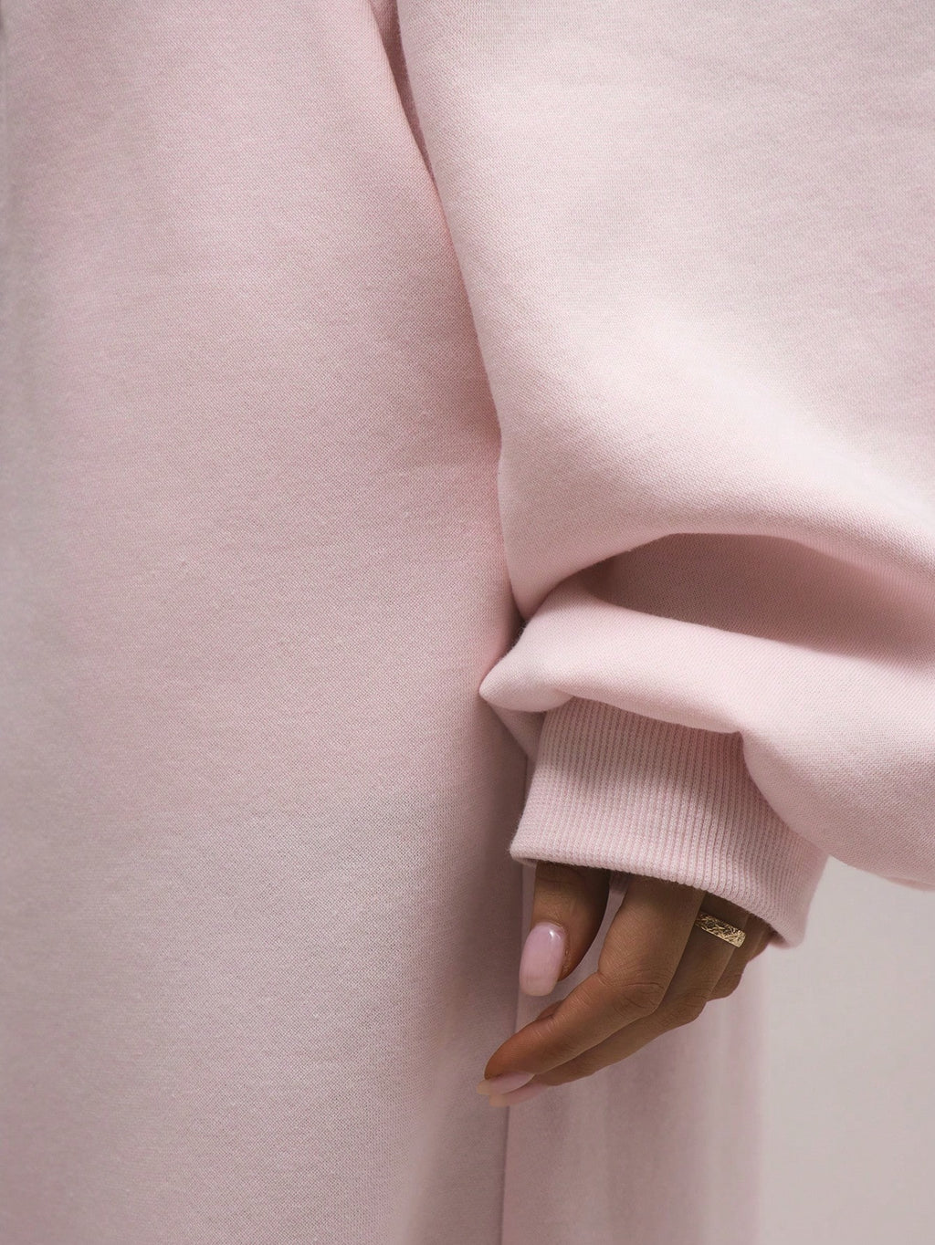 Oversized Pink Wool Hooded Sweatshirt for Women S-2XL