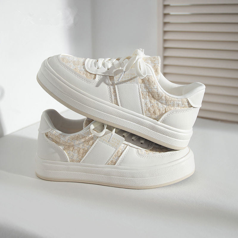 Chaussures de sport basses en toile beige style japonais