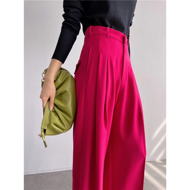 Women's High Waist Wide Leg Pants Super Loose Straight Drape
