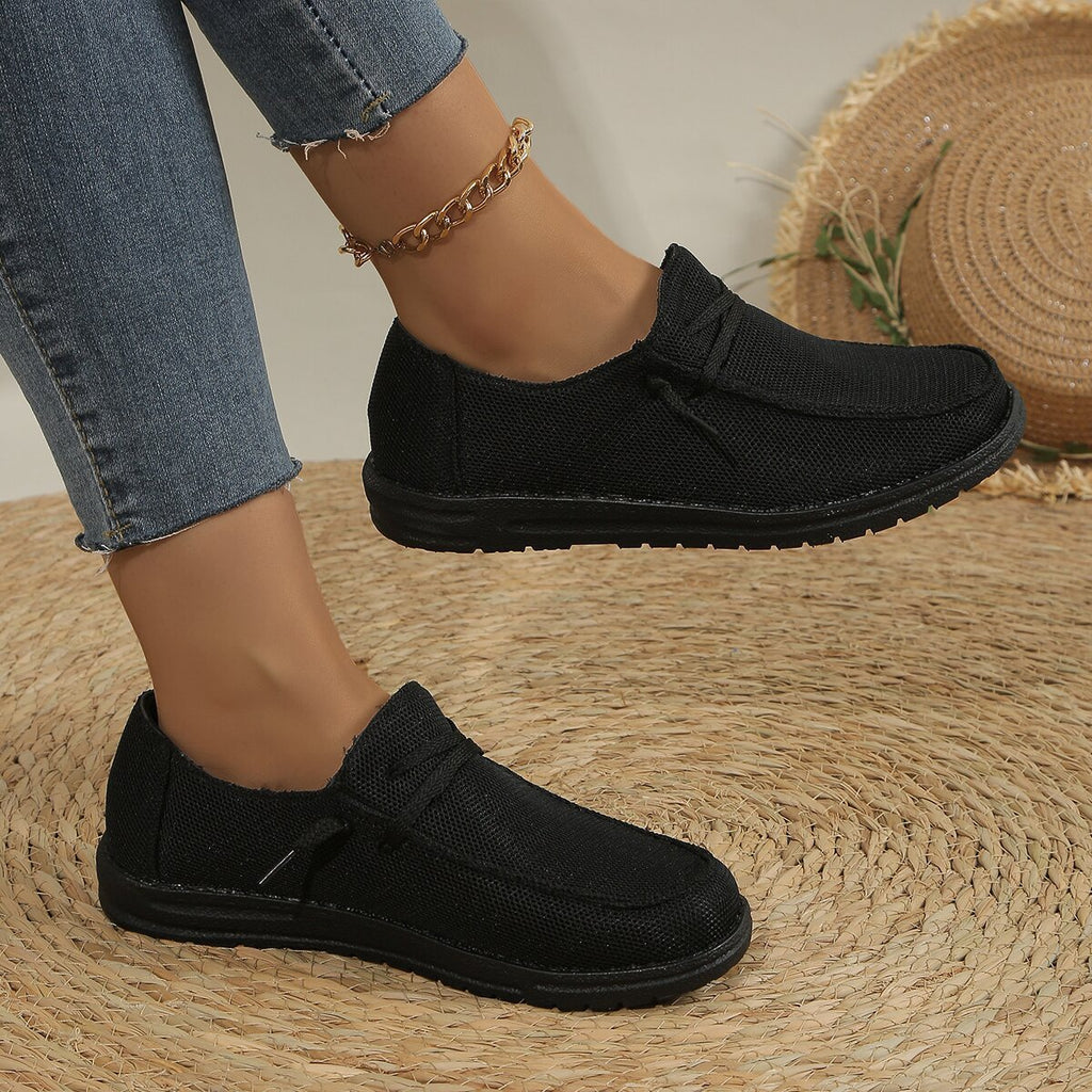 Mocassins plats à lacets décontractés grande taille pour femmes