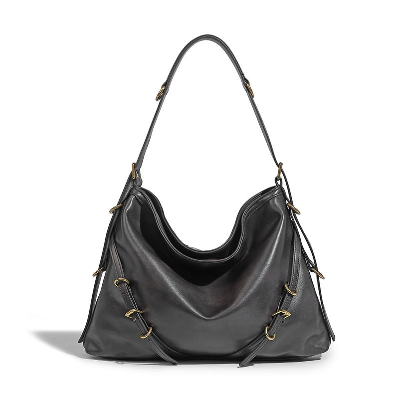 Women's Niche Designer Soft PU Leather Shoulder Handbag