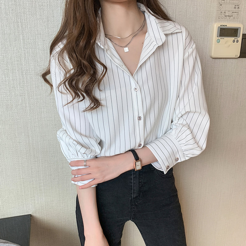 Women's Chiffon Fashion Personality Striped Shirt
